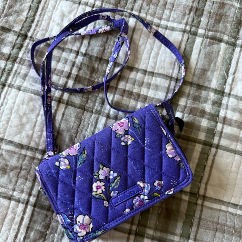 Vera Bradley purple Floral Quilted Crossbody Bag